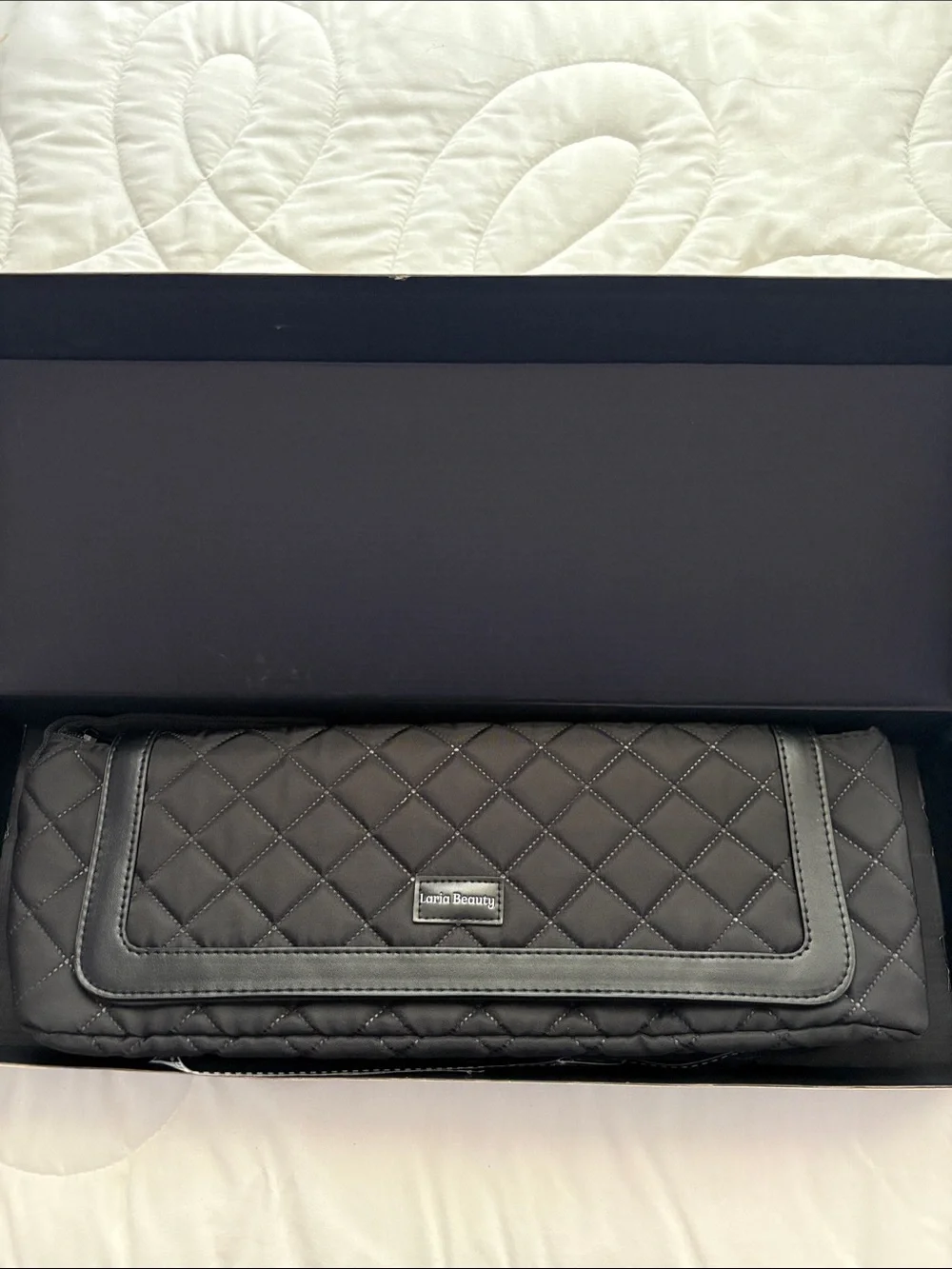 Black Quilted Hair tools travel bag